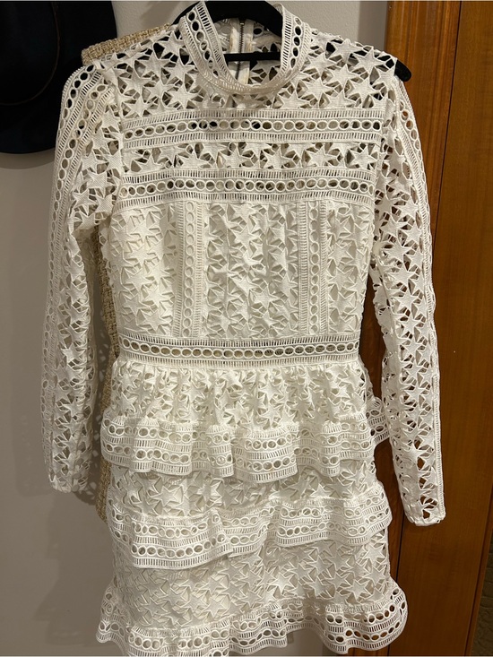 Self-Portrait Dresses & Skirts - Self-Portrait Ivory Floral Lace Tiered Dress